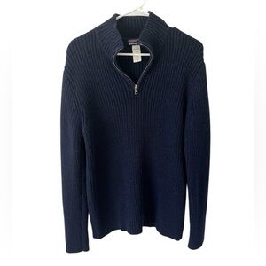 Patagonia Men’s wool Navy Half-Zip Ribbed Sweater